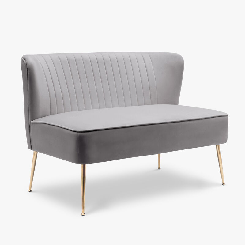 WestinTrends Mid Century Modern Tufted Velvet Loveseat Sofa and Chair Set