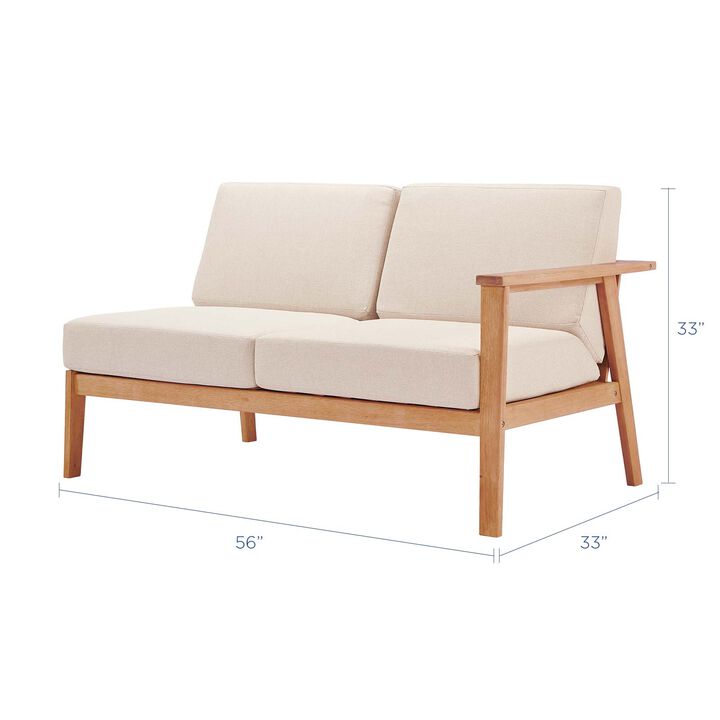 Modway - Sedona Outdoor Patio Eucalyptus Wood Right-Facing Loveseat Natural Taupe