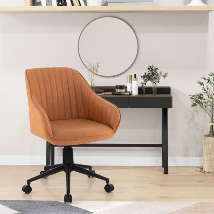 Hivvago Modern Home Office Chair with Curved Backrest and Comfortable Armrests