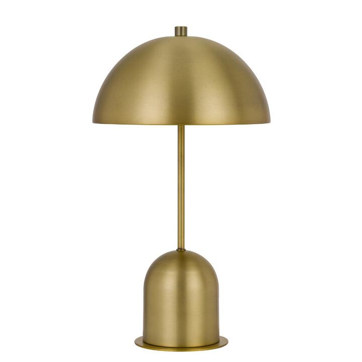 Hivvago 20" Antiqued Brass Metal Novelty Desk Lamp With Antiqued Brass Dome Shade