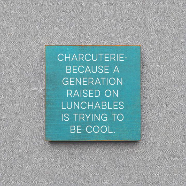 Humorous Charcuterie Wood Wall Sign Funny Kitchen Decor for Food Lovers