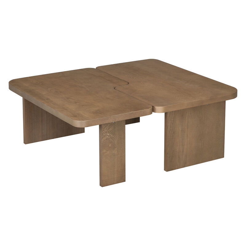 Merax Rectangle Coffee Table with Splicing Design