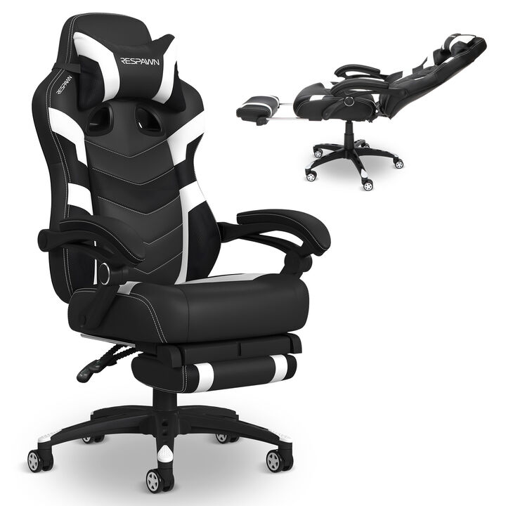 RESPAWN 110 Pro Ergonomic Gaming Chair with Footrest for Adults - Comfortable Office Gaming Recliner with Lumbar Support and Headrest, Racing Style Video Game Chairs for Computer Gamer