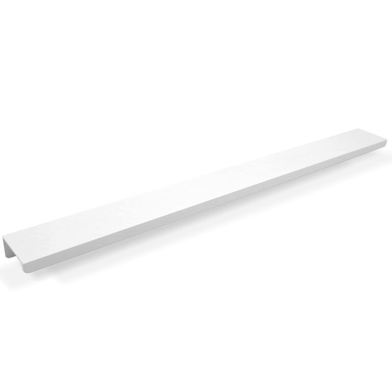 Jetland Cabinets Drawers Edge Pulls - 2-Pack 14"" Overall Length, White, Concealed Tab Pulls for Kitchen Garage Cabinet Drawers,