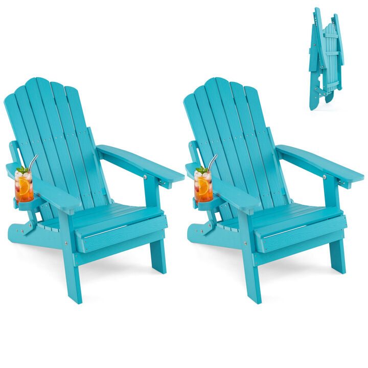 Set of 2 Outdoor Adirondack Chairs with 5-Level Adjustable Backrest