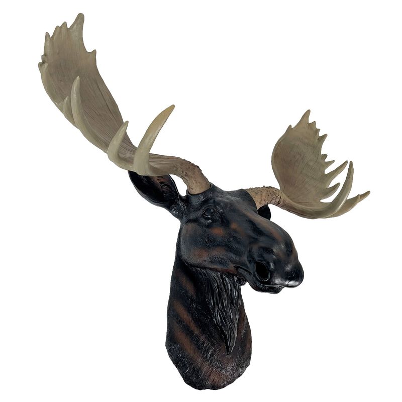 Rustic Moose Head Bust Wall Sculpture 20x23in Brown Cabin Lodge Decor image number 0