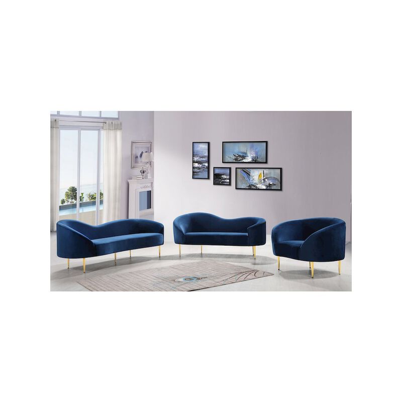 Meridian Furniture Ritz Navy Velvet Chair