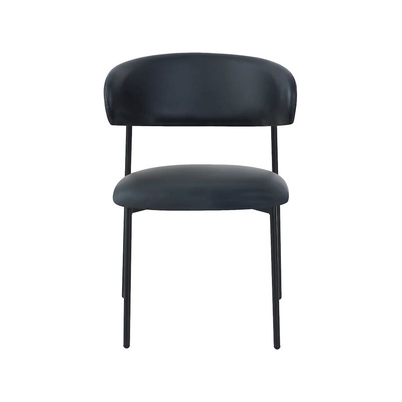 Meridian Furniture Lupita Black Vegan Leather Dining Chair, Set of 2