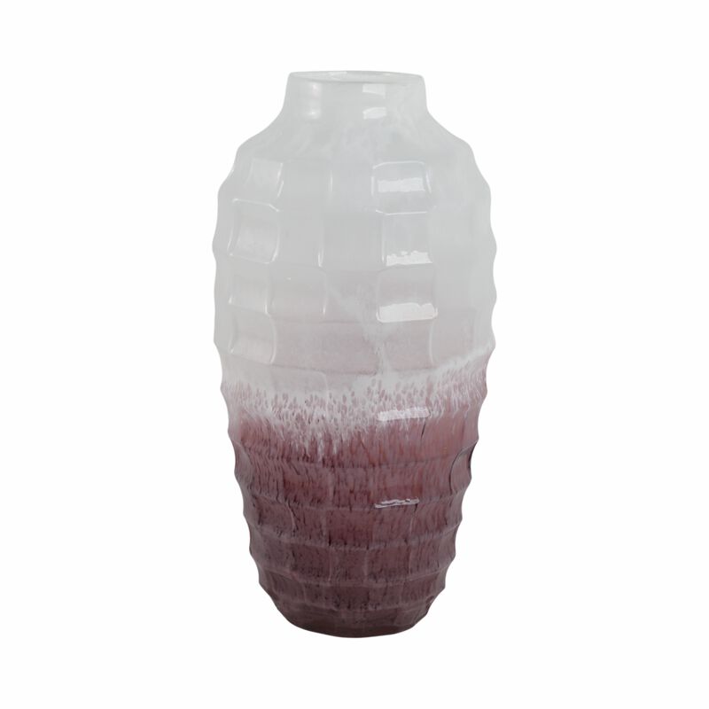 Glass 16"H 2-Tone Vase, Blush image number 2
