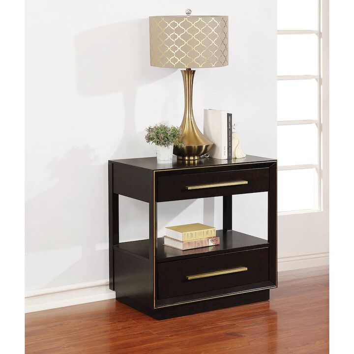 Simple Relax 2-Drawer Nightstand in Smoked Peppercorn