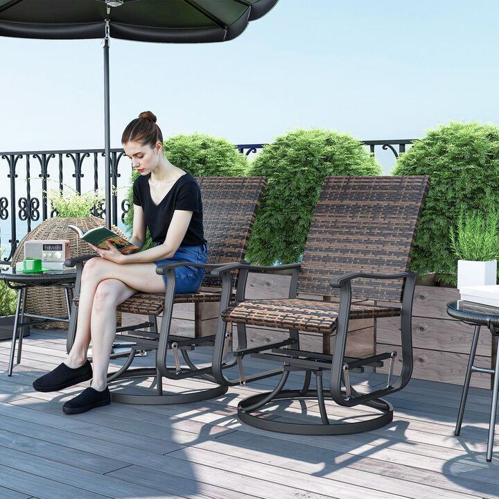 Hivvago Rattan Patio Glider Chair Set