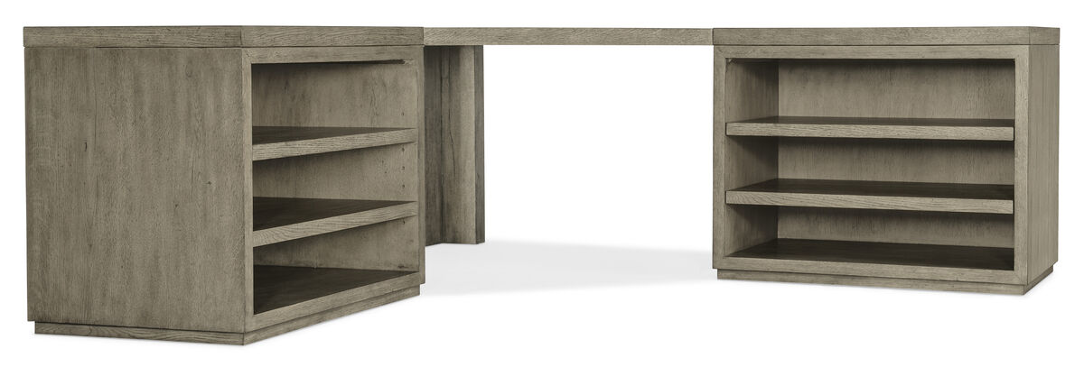 Linville Falls Corner Desk with Two Open Desk Cabinets