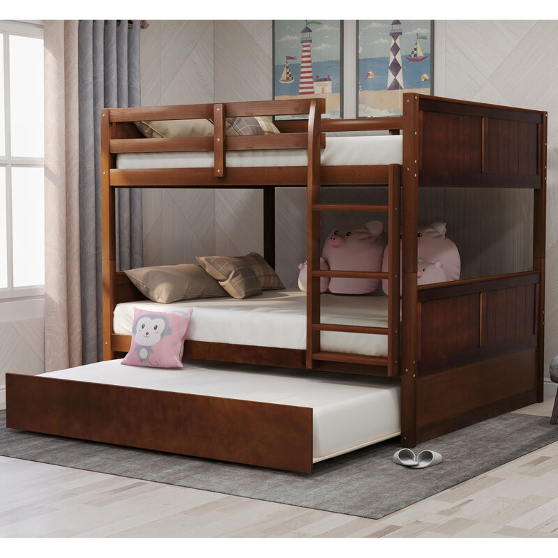 Full Over Full Bunk Bed With Twin Size Trundle