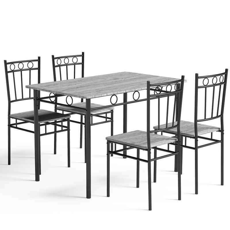 5 Piece Dining Table Set for 4, Kitchen Table and Chairs with Sturdy Metal Frame for Dining Room image number 0