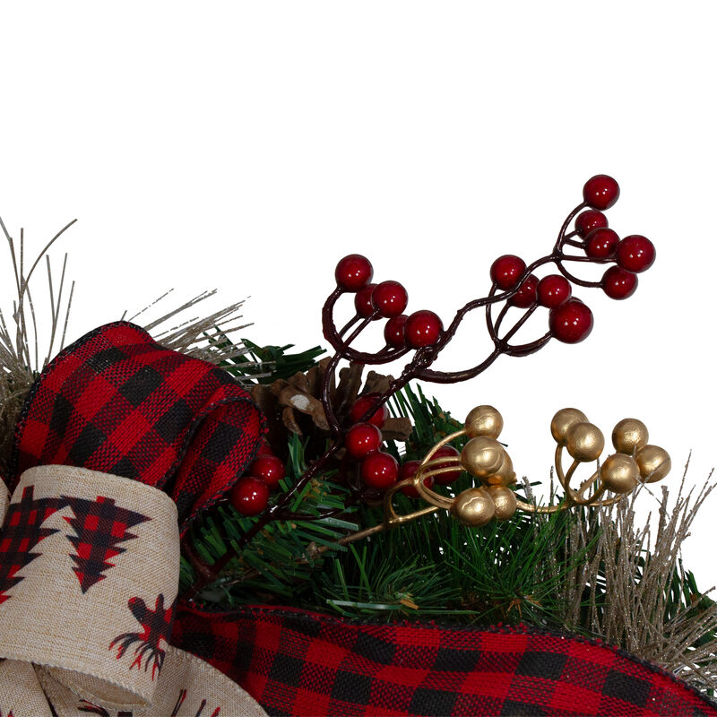 Bows and Berries Artificial Christmas Wreaths - 24-Inch  Unlit
