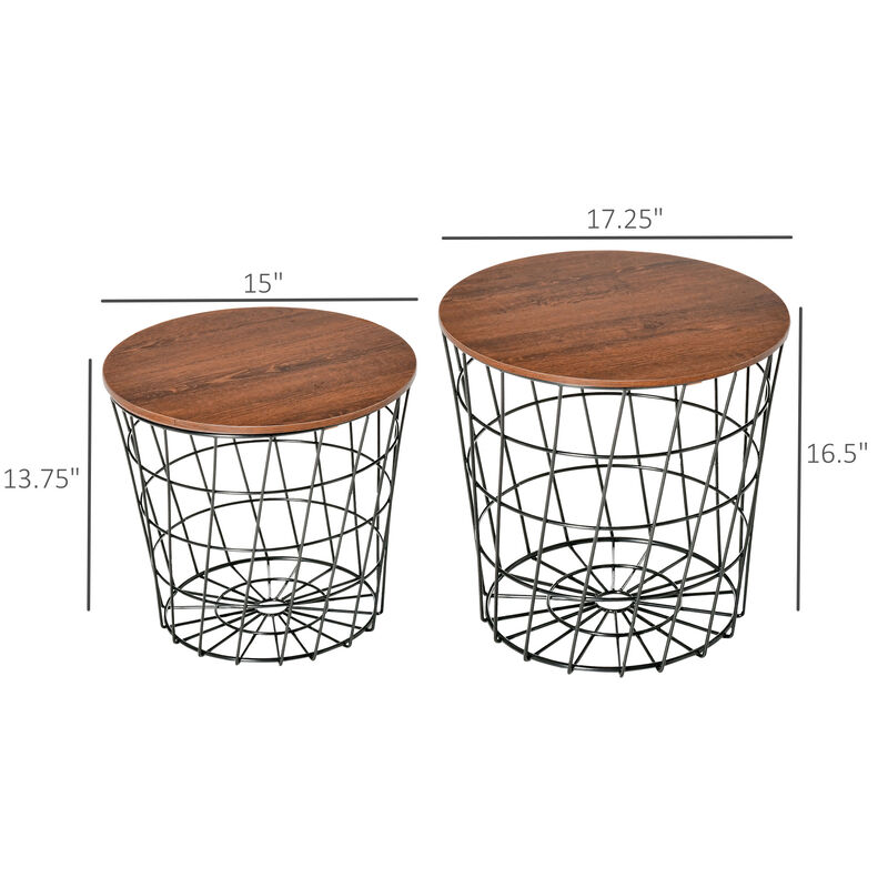 Hivvago Multi-Purpose Nesting Side Tables Set image number 2