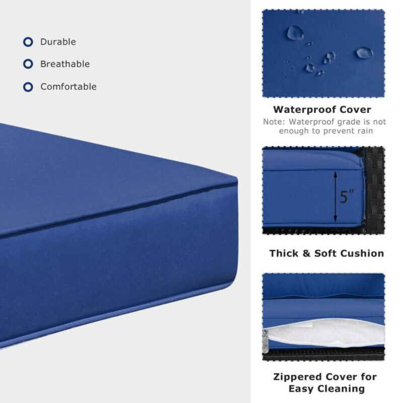 Hivvago Patio Rattan Rocker Outdoor Glider Rocking Chair Cushion Lawn