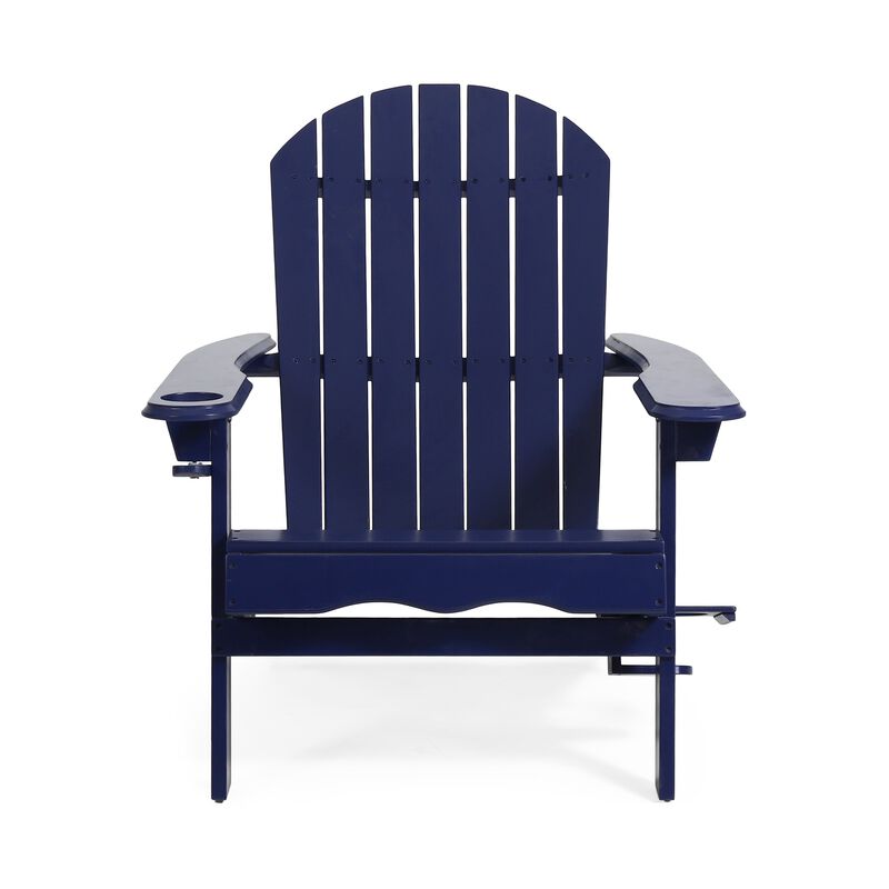 Hivvago Foldable Patio Adirondack Chair with 2 Cup Holders image number 4
