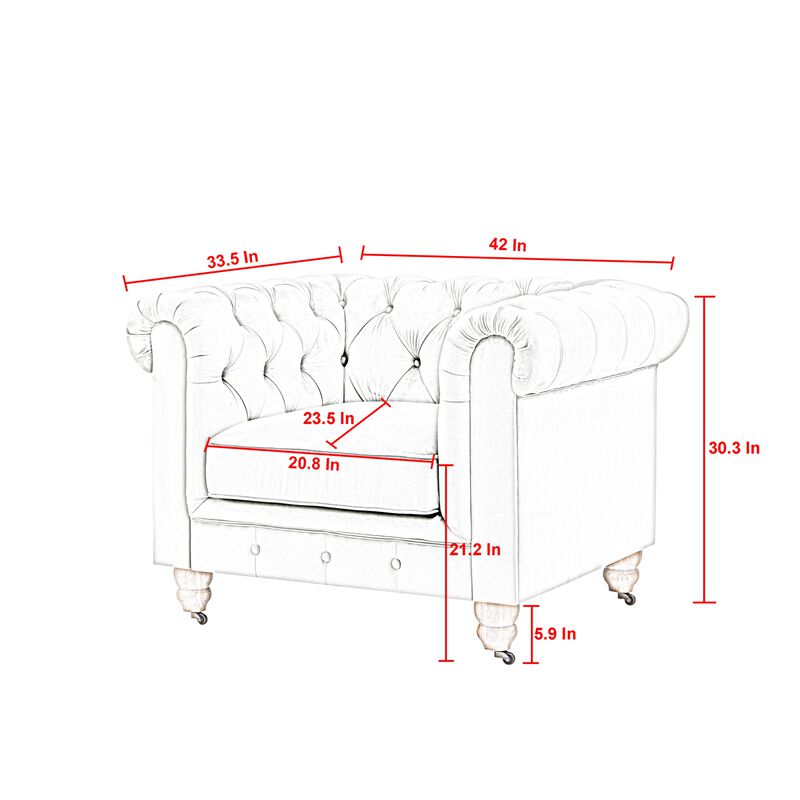 Rustic Manor Bayleigh Velvet Chesterfield Club Chair