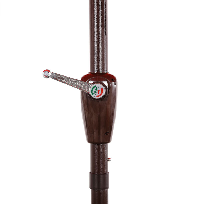 Tracy Classic MidCentury Scalloped Fringe Market Patio Umbrella with Auto-Tilt, Crank, Wind Vent and UV Protection