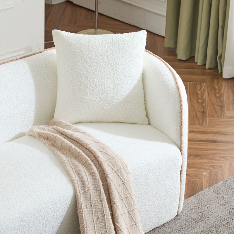 Christopher Knight Home Salal Elegance 82" Curved 3-Seater Boucle Sofa