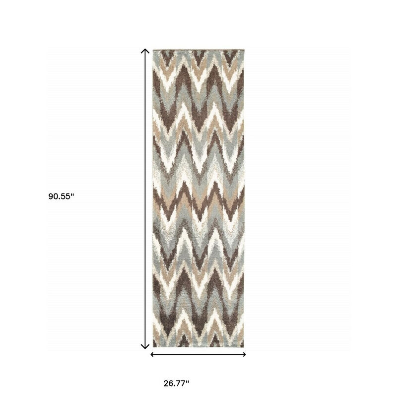 HomeRoots Ikat Pattern Runner Rug image number 3