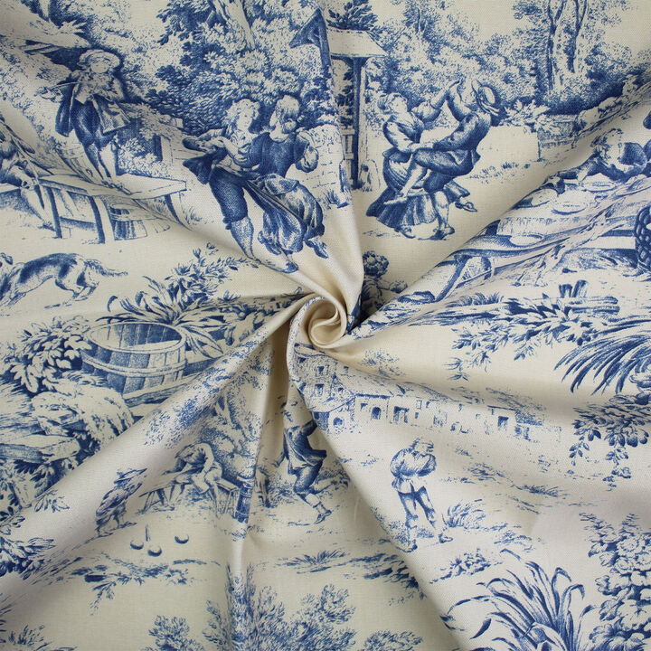 6ix Tailors Fine Linens Maison Toile Blue Decorative Throw Pillows