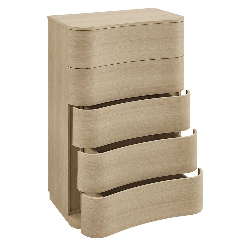 Mirae 5-Drawer Curved Dresser Chest of Drawers image number 3