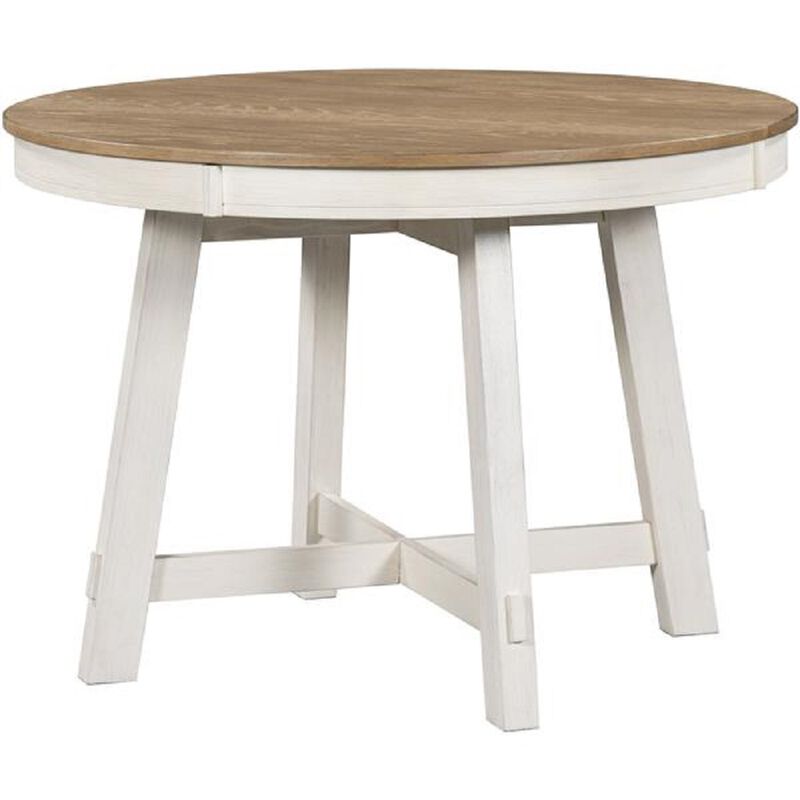 Wooden Round Extendable Dining Table, Farmhouse Kitchen Table