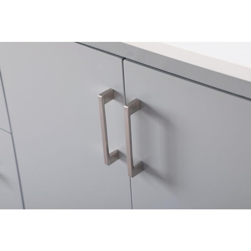 Elegant Kitchen and Bath 84 Inch Double Bathroom Vanity In Grey