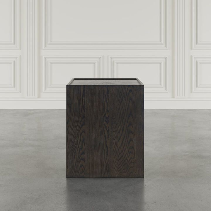 Jofran Laurel Creek Modern Contemporary Square Block Pedestal End Table