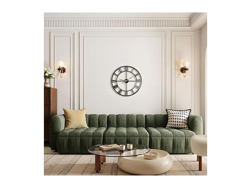Metal Completely Wall Clock 24 Inch Silent Non Ticking Battery Operated image number 2
