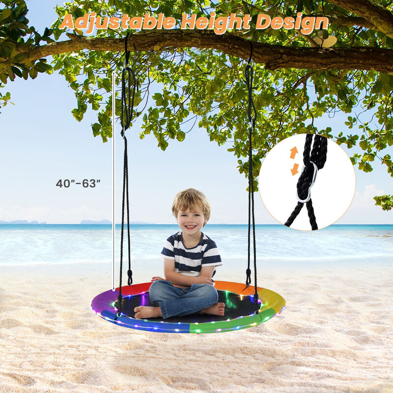 Saucer Tree Swing for Kids & Adults Outdoor Hanging Swing for Backyard Fun