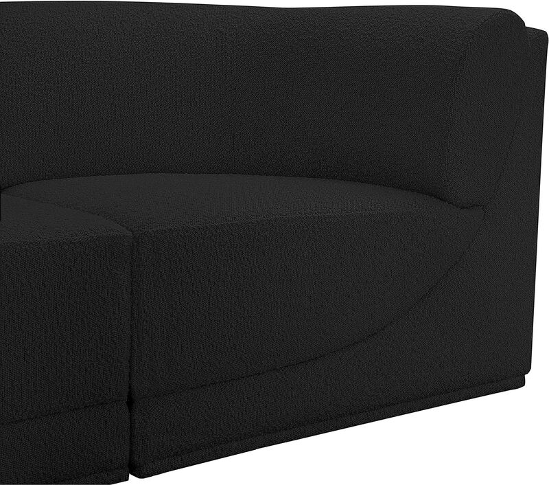 Meridian Furniture Ollie Black Boucle Fabric Modular Sectional