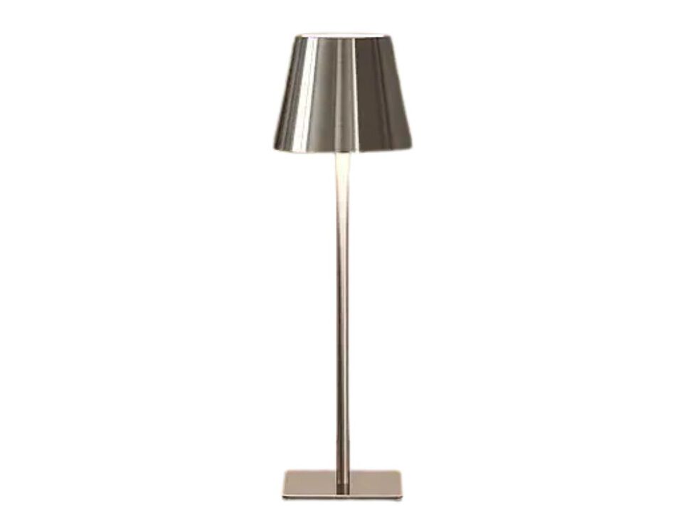Cordless Lamp &ndash; Portable Waterproof Rechargeable Table Light, 3 Color Temps Silver