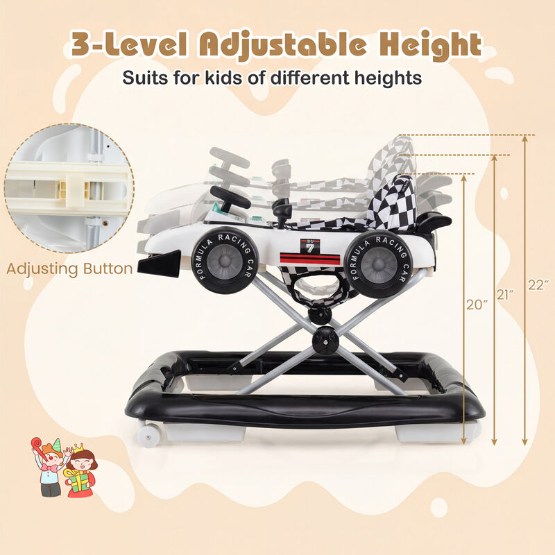 4-in-1 Adjustable Baby Walker with Activity Center and Music Box image number 4