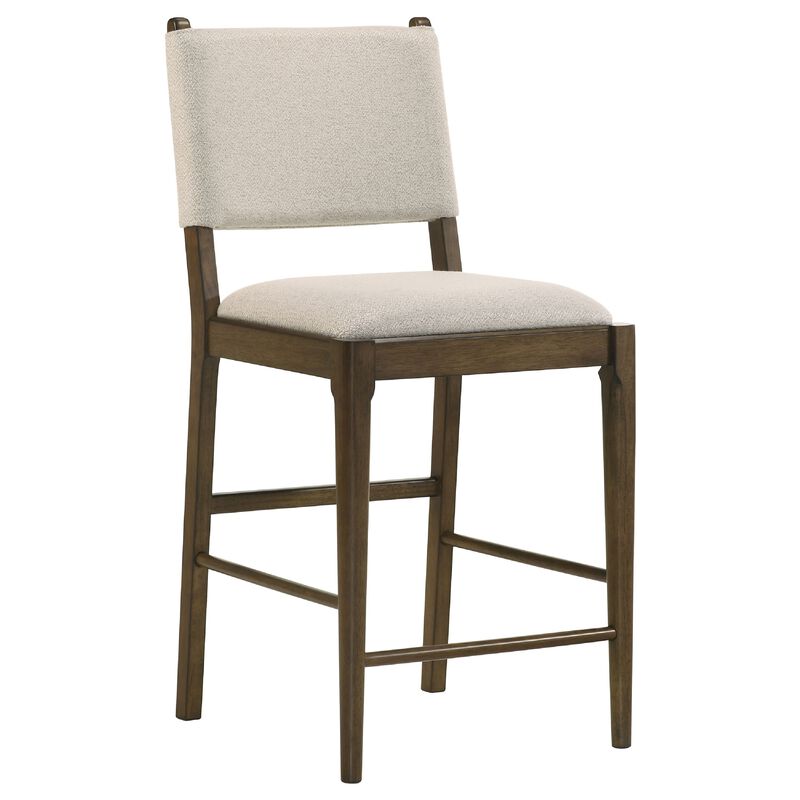 Clera Upholstered Counter Side Chair, Tie Accent, Set of 2, Brown Wood image number 2