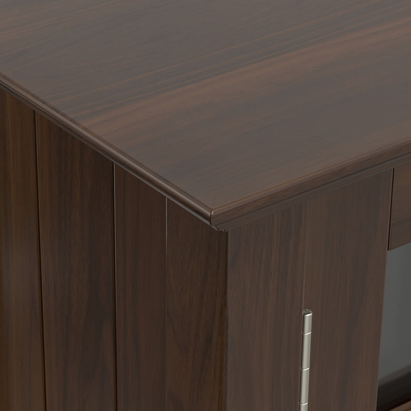 Bedford SOLID WOOD 32 inch Wide Transitional Low Storage Media Cabinet in Dark Tobacco Brown image number 7