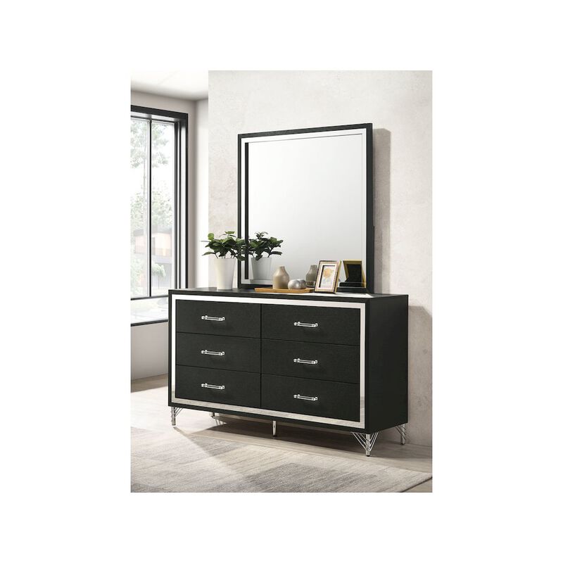 Coaster Co. of America Lucia 6-drawer Dresser and Mirror Black image number 5