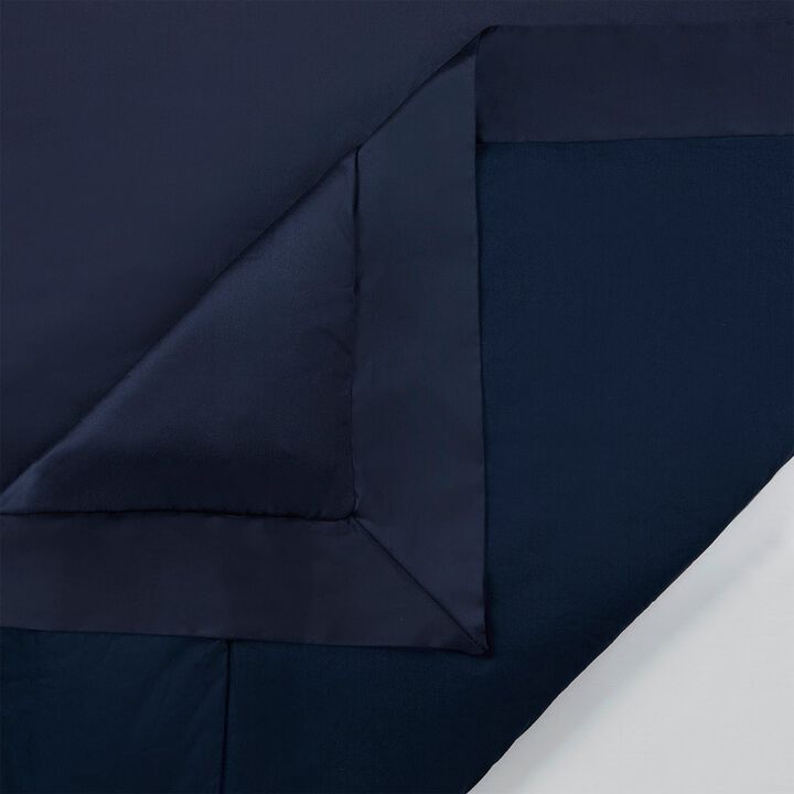 High Shine Navy King Duvet Cover Set