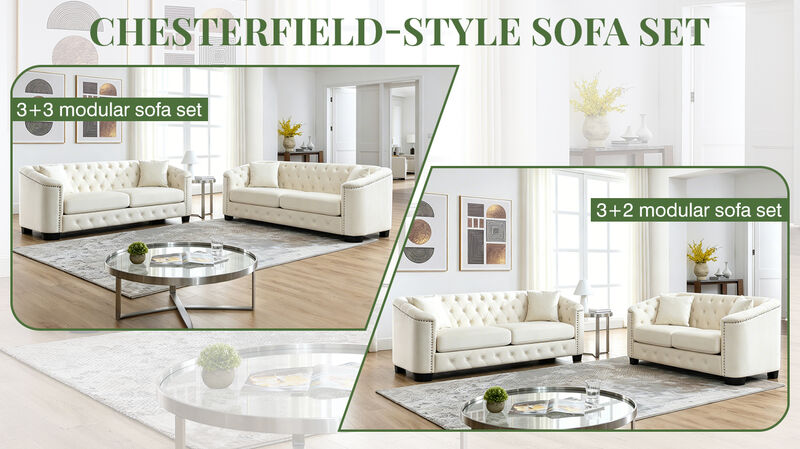 Nudmel Velvet Chelsfield Sofa Set image number 5