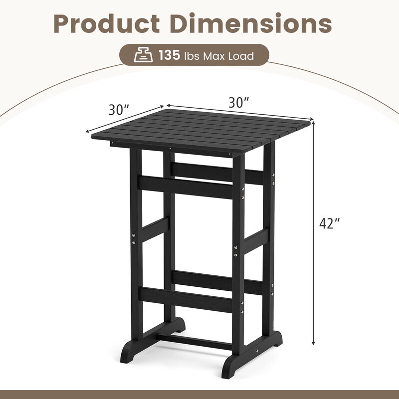 2-Pack Outdoor Adirondack Bar Chairs in Durable HDPE with Wide Armrests