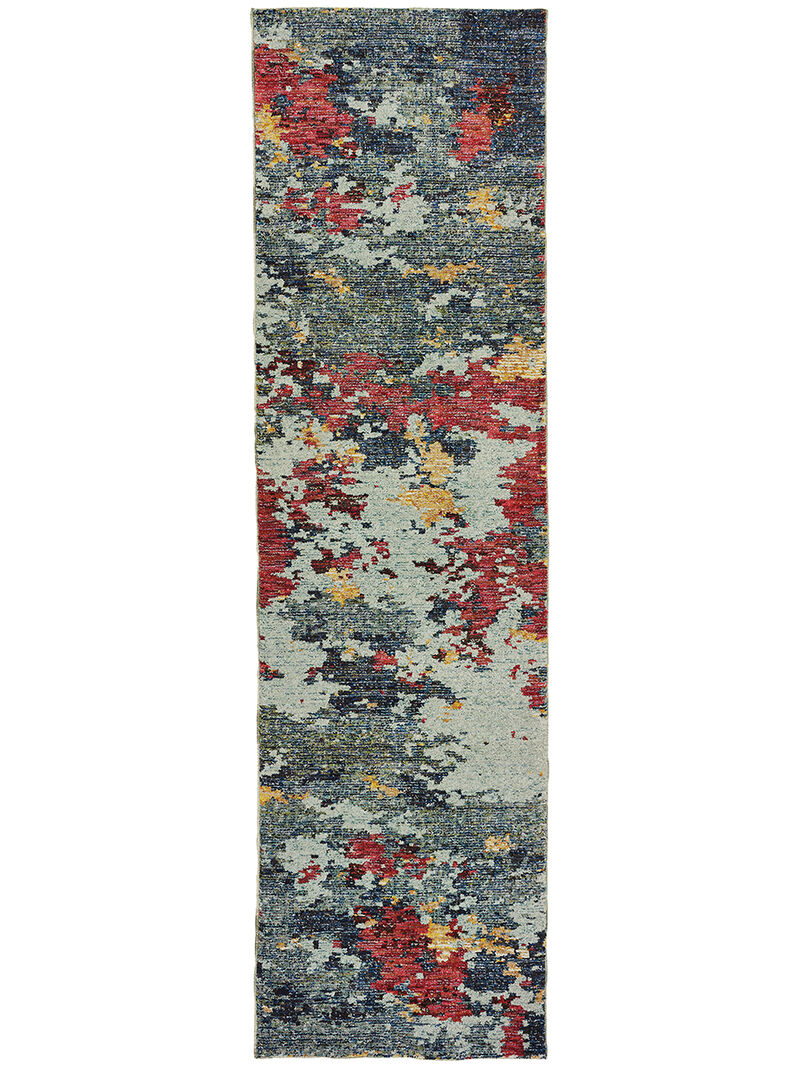 Evolution 8036C 2'3" x 8' Runner Blue Rug image number 0