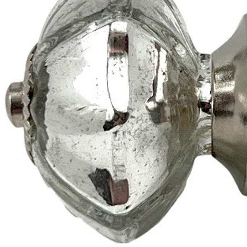 HomeRoots Set of Six Silver Glass Drawer Pull Knobs image number 5