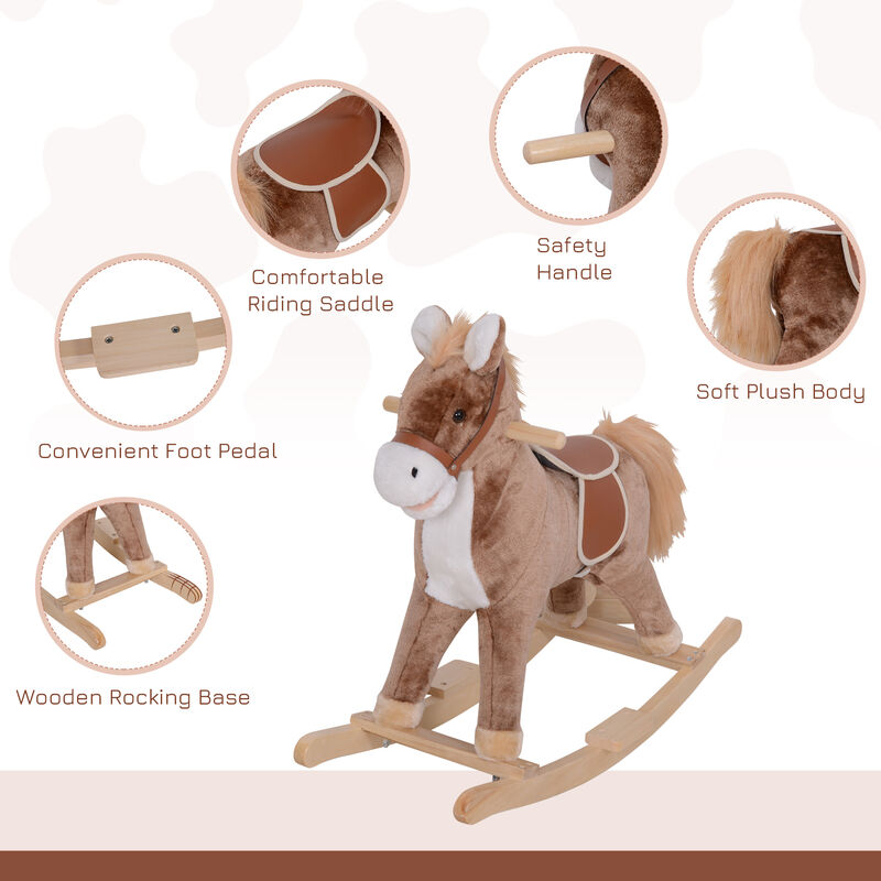 BreeBe Toddler Rocking Horse with Soft Plush Body image number 5