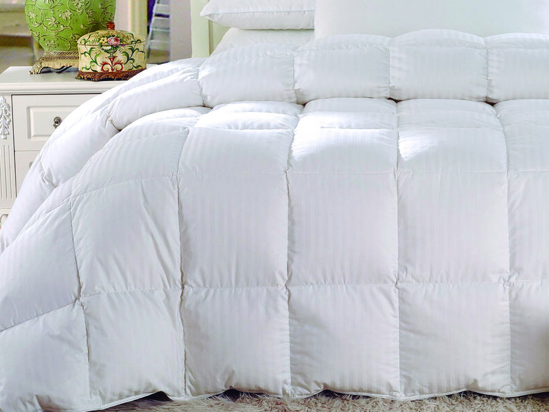 Egyptian Cotton Damask Stripe Down Comforter – Lightweight.