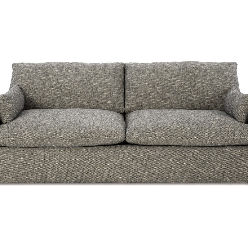 Yezi Loveseat, 90 Inch, 2 Pillows, Granite Gray Polyester, Foam Fill image number 1