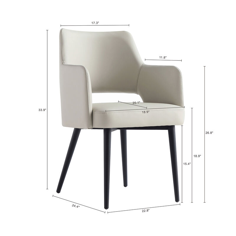 Tremont Light Gray Dining Armchair