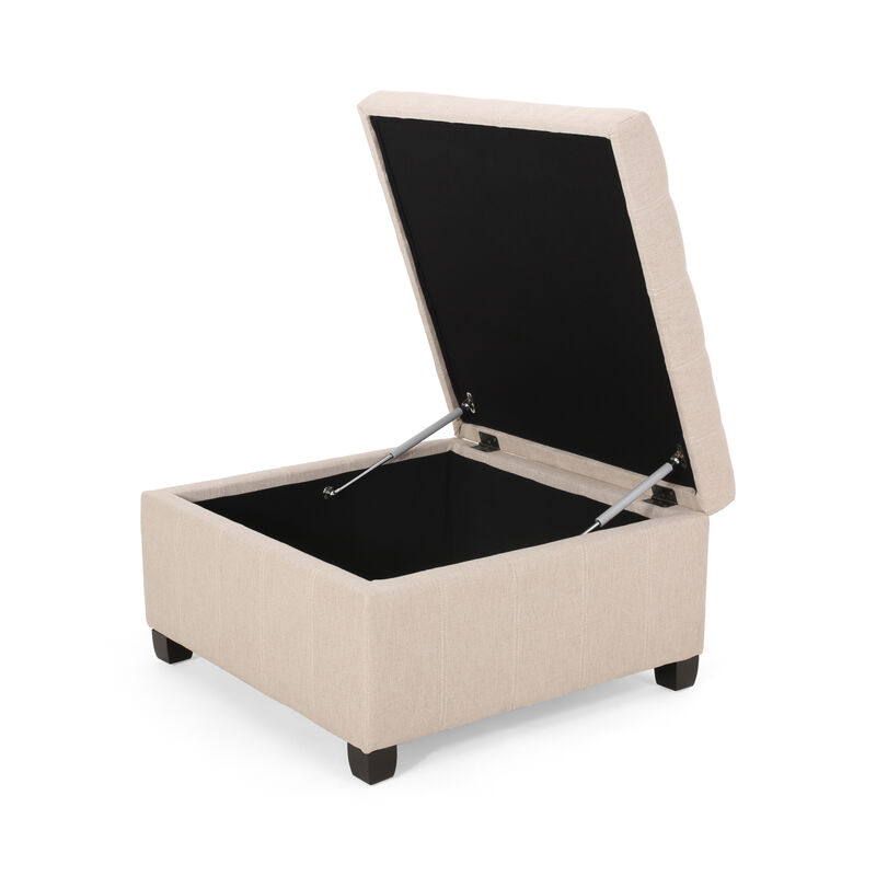 Streamdale Chic Waffle-Stitch Storage Ottoman Unclutter in Style image number 5