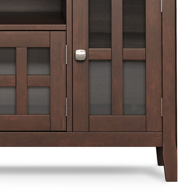 Acadian SOLID WOOD 72 inch Wide Transitional TV Media Stand in Brunette Brown For TVs up to 80 inches
